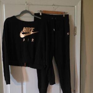 Nike Black and Rose Gold Air Tracksuit